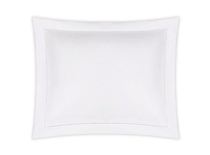 Matouk Gatsby Hemstitch Pillow Sham in White Giza Cotton - Fig Linens and Home