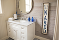 Get Naked Sign for Bathroom, 8x36 Vertical Bathroom Wall Decor, Farmhouse Bathroom Sign, Hand Painted Wood Sign, Rustic Guest Bath Decor