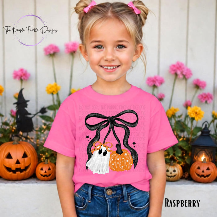 Ghost and Pumpkin Bow