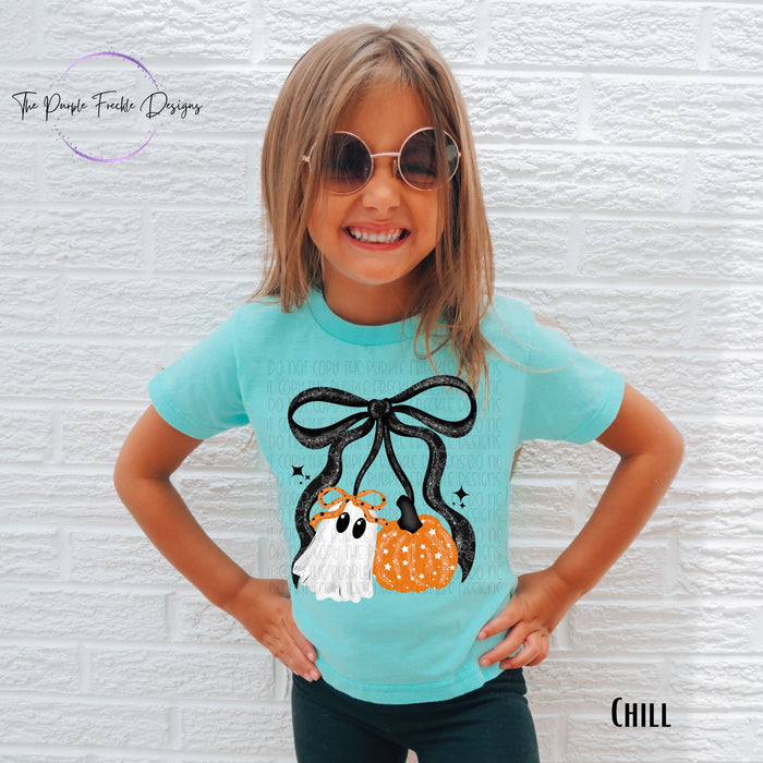 Ghost and Pumpkin Bow