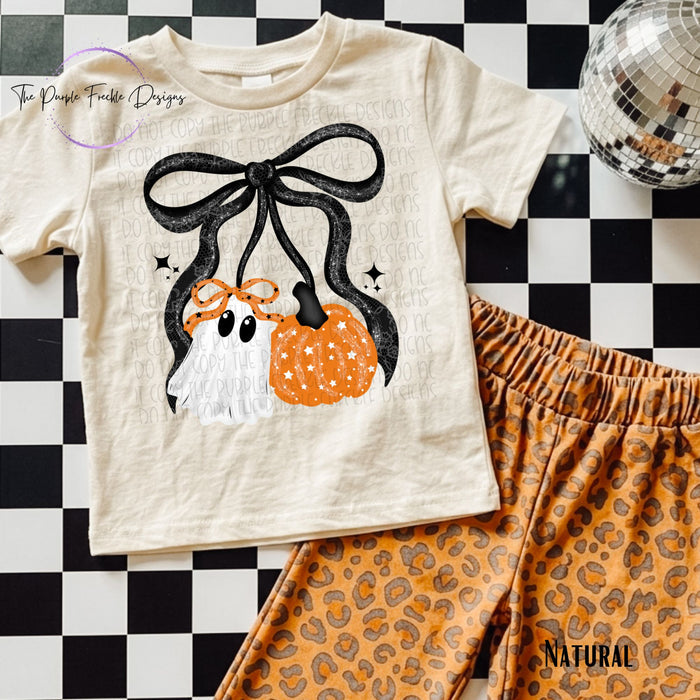 Ghost and Pumpkin Bow