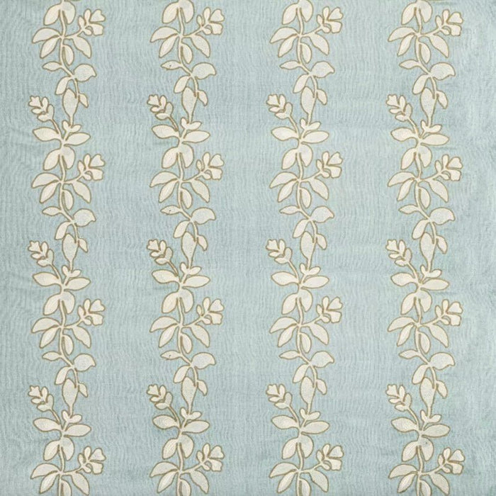 Vertical Repeat of Barbara Barry Ojai Ginger Flower Celeste Fabric used for Pillows