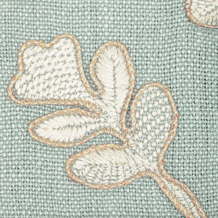 Embroidery View - Ryan Studio in Kravet Fabric Barbara Barry Ojai Ginger Flower Celeste Throw Pillow