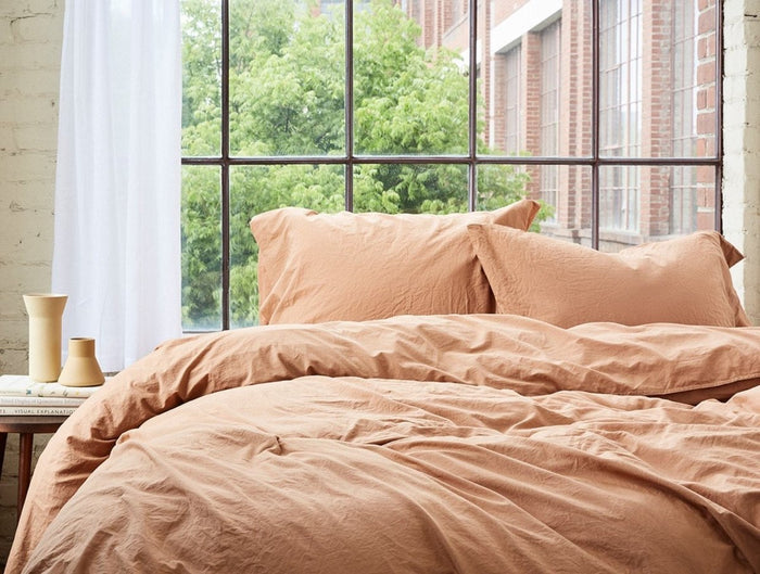 Ginger Organic Crinkled Percale Duvet by Coyuchi | Fig Linens