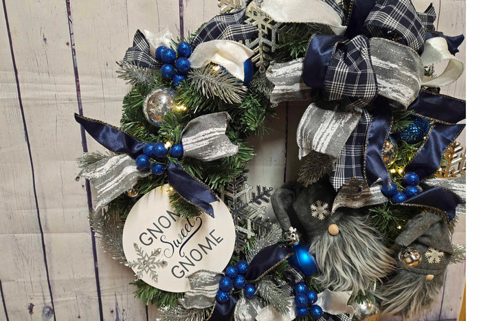 Gnome Sweet Gnome Christmas Wreath