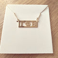 Gold Cutout Bar Necklace - Gamma Phi Beta