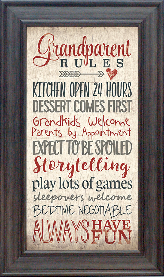 Grandparent Rules: Framed with Glass