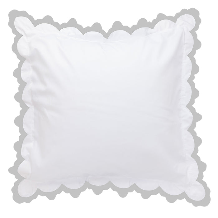Gray Pointy Scallop Shams