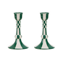 Green Ceramic Candleholder, set of 2