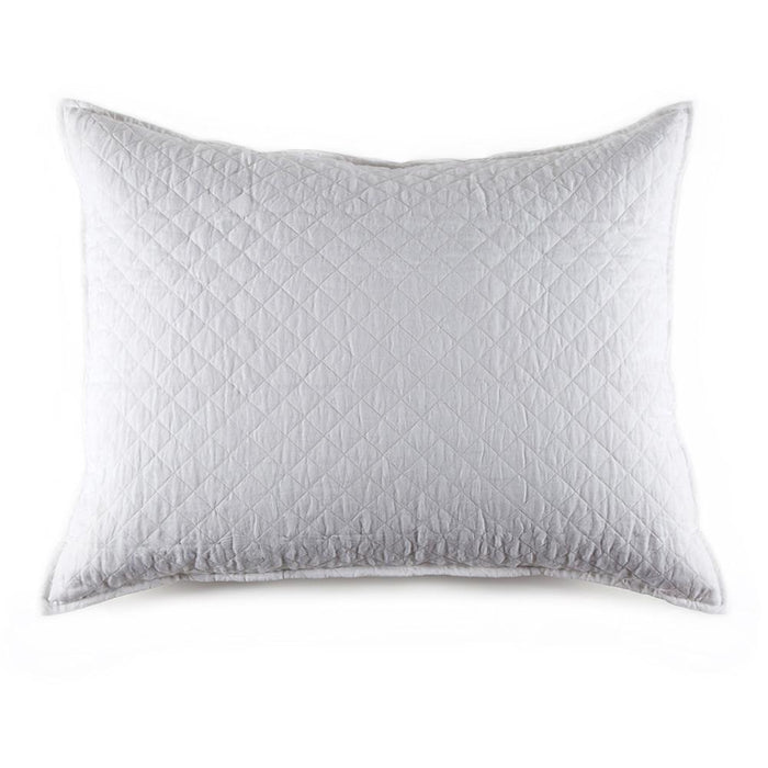 Fig Linens - Pom Pom at Home Bedding - Hampton White quilted big pillow with insert