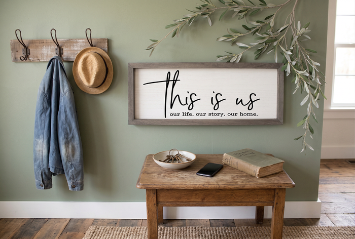 Hand Painted This Is Us Sign • This Is Us Our Life Our Story Our Home - Modern Farmhouse