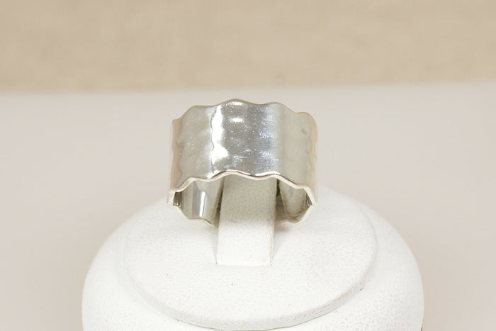 Handcrafted Sterling Silver Wavy Edge Ring