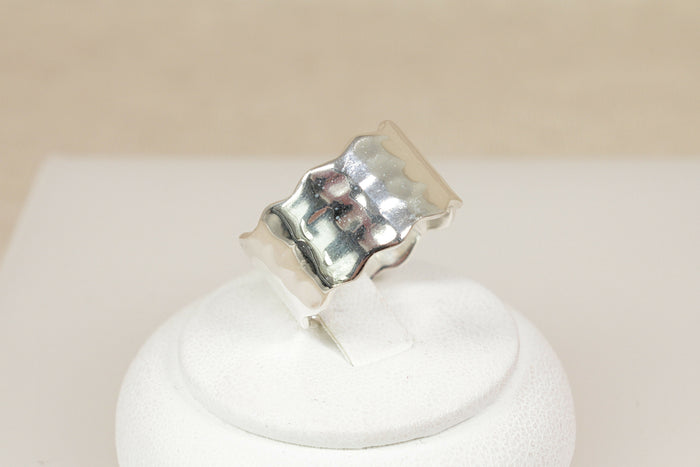 Handcrafted Sterling Silver Wavy Edge Ring