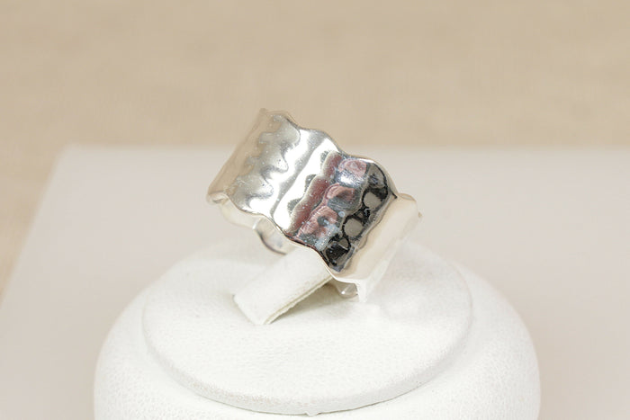 Handcrafted Sterling Silver Wavy Edge Ring
