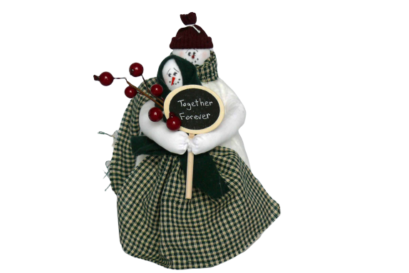 Handmade Snowman Couple • Together Forever Winter Decor • Rustic Christmas Tiered Tray Decor • Whimsical Holiday Ornament