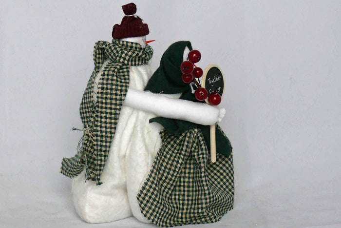 Handmade Snowman Couple • Together Forever Winter Decor • Rustic Christmas Tiered Tray Decor • Whimsical Holiday Ornament