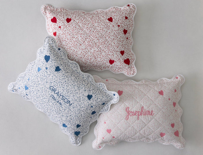 Celine Hearts Mini Pillow | Matouk at Fig Linens and Home
