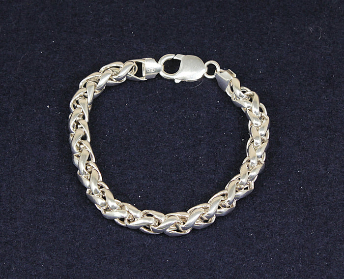 Heavy & Elegant Sterling Silver Rope Link Bracelet – 7½ Inches