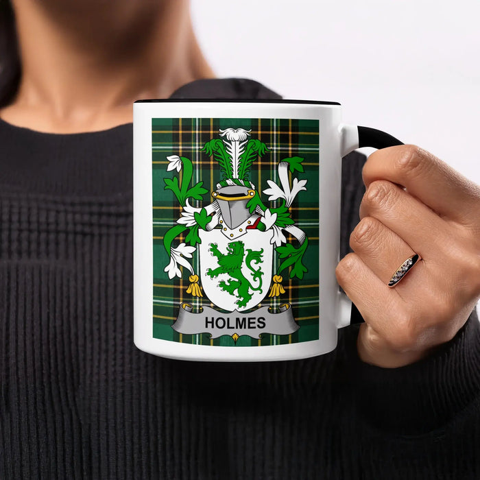 Holmes Irish heritage mug with black handle and interior