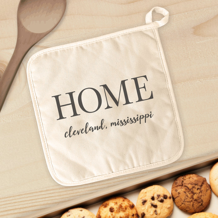 Home with City and State - Custom Cotton Pot Holder