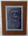 HRH Prince of Wales, Later George V, Portrait Tile in Naval Uniform. Circa 1901 - 1910.