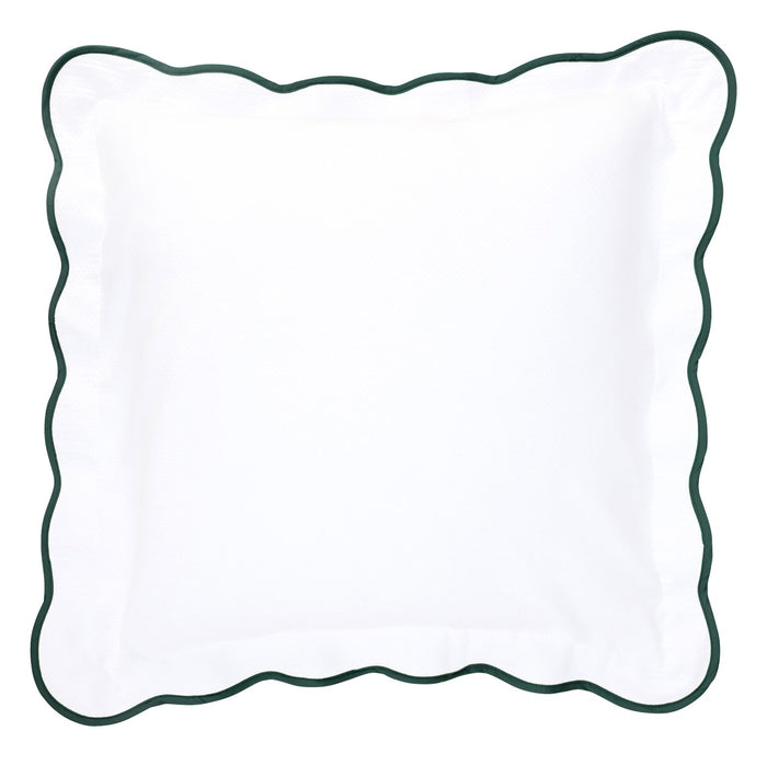 Hunter Green Pique Scallop Shams
