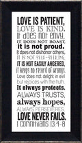 I Corinthians 13: Framed with Glass