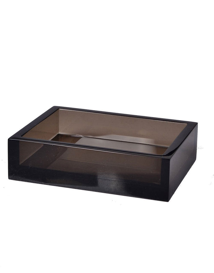 Fig Linens - Mike & Ally Smoked Ice Lucite Soap Dish
