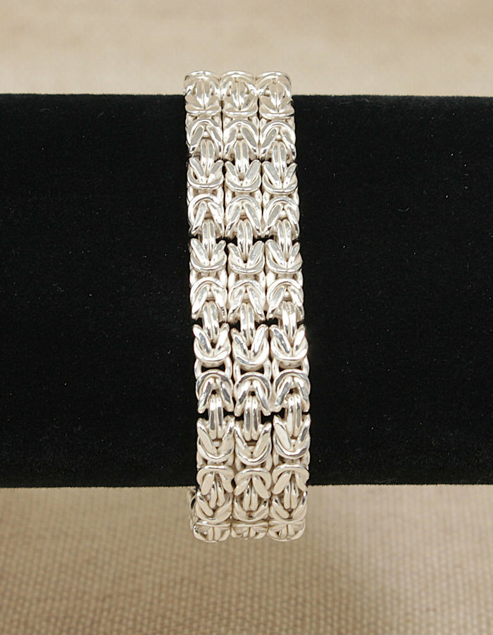 Impressive Italian Designer Silver 3 Strand Designer Rope Bracelet
