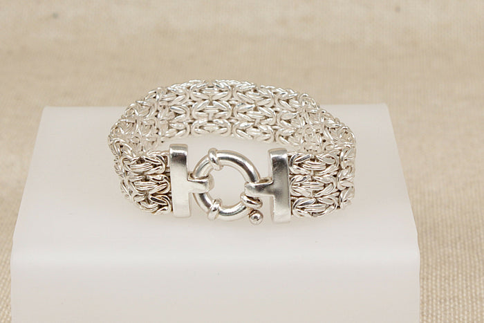 Impressive Italian Designer Silver 3 Strand Designer Rope Bracelet
