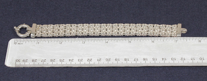 Impressive Italian Designer Silver 3 Strand Designer Rope Bracelet