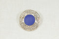 Impressive Sterling Silver & Lapis Lazuli Celtic Style Brooch