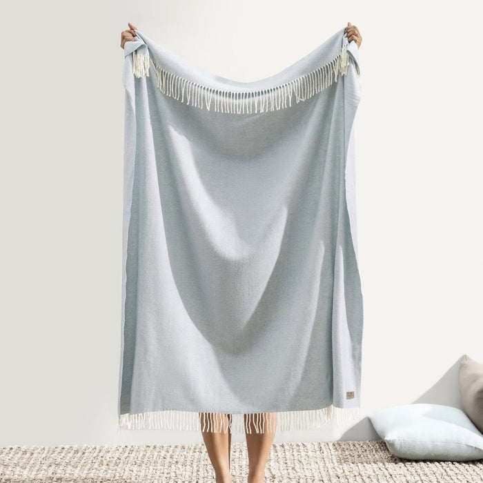 Throw Blanket - Crystal Italian Herringbone Throw by Lands Downunder - Full View of Blanket