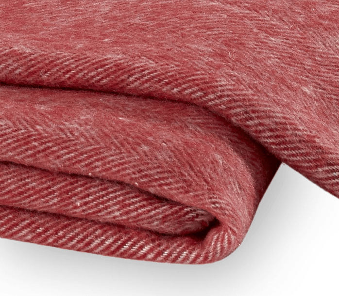 Lands Downunder Italian Herringbone Red Poppy Throw by Lands Downunder - 51" x 67" Throw Red Poppy at FIG LINENS AND HOME - 2