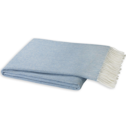 Italian Herringbone Throw, Denim