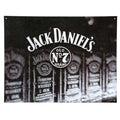Stylish metal sign featuring the vintage Jack Daniel's Old No. 7 whiskey bottle design against a black background.