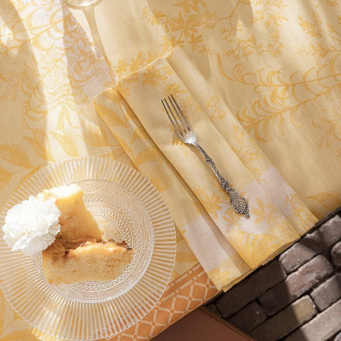 Cloth Napkin - Jardin d'eden yellow napkin by le jacquard français