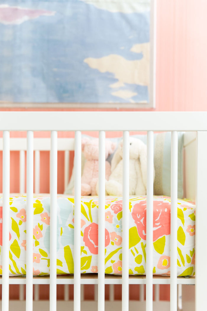 Jenny Coral Crib Sheet