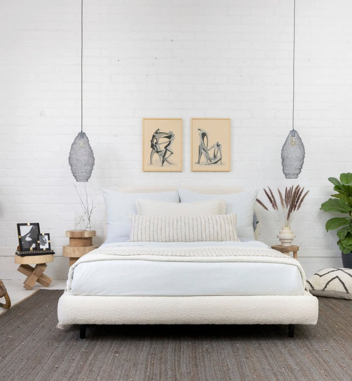 Jo Jo Pillow by Pom Pom at Home Shown in Bedroom with Bedding
