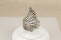 Large Sterling Silver Abstract Fan Statement Ring