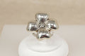 Large Sterling Silver Four-Leaf Flower Statement Ring
