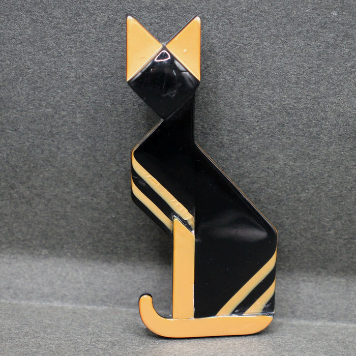 Lea Stein “Art deco cat” brooch