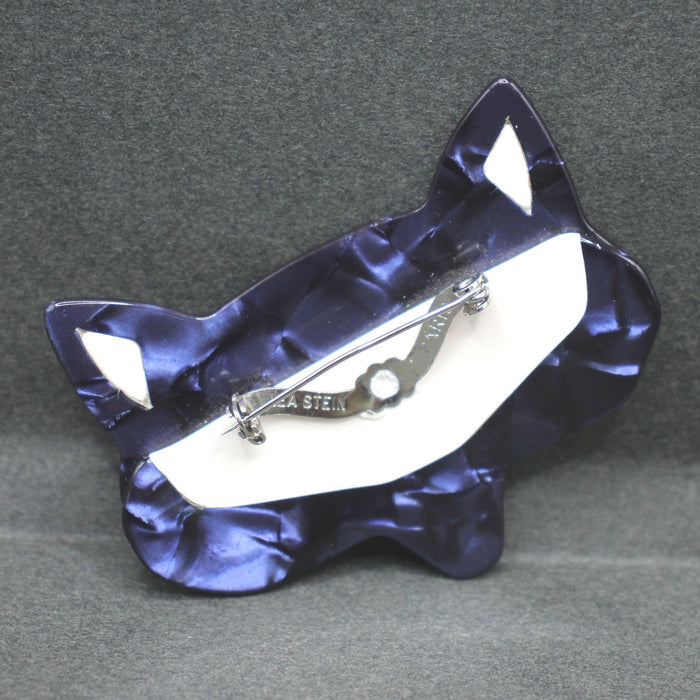 Lea Stein purple “Fox head” brooch