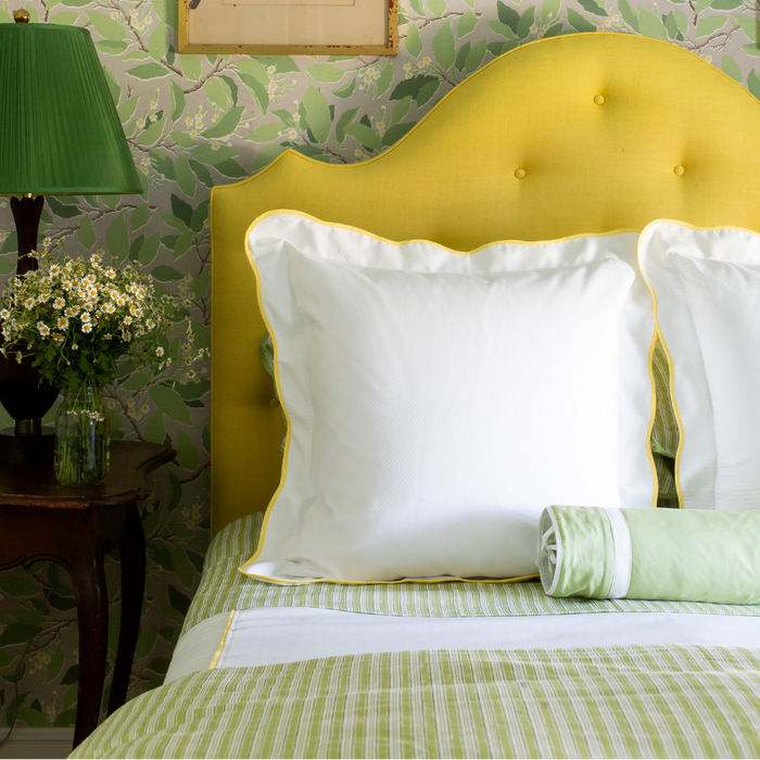 Lemon Pique Scallop Coverlet