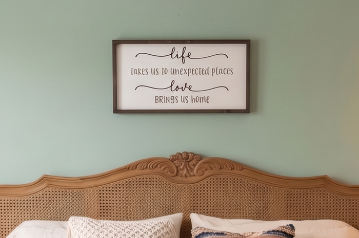 Life Takes Us to Unexpected Places Wood Sign – Boho Farmhouse Wall Art – Romantic Bedroom Decor – Housewarming or Anniversary Gift