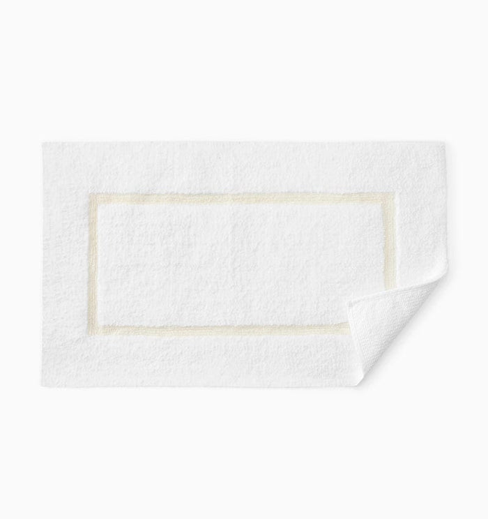 Lindo Bath Rug in White and Ivory by Sferra - Non-skid backing Bathroom Rug - Image 1