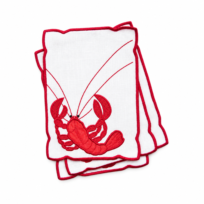Lobster Cocktail Napkins, set of 4