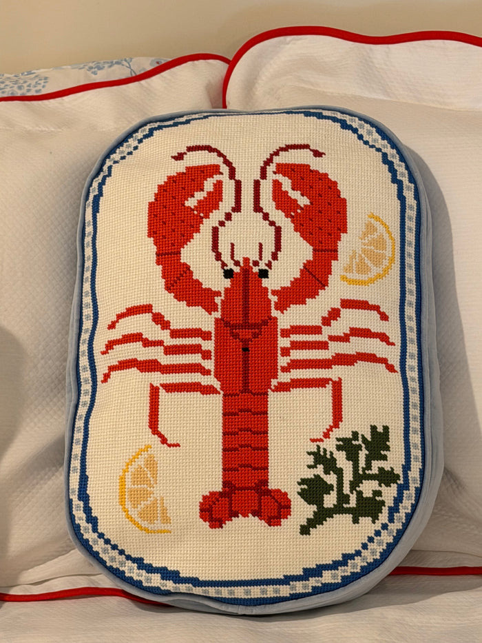 Lobster Needlepoint Pillow