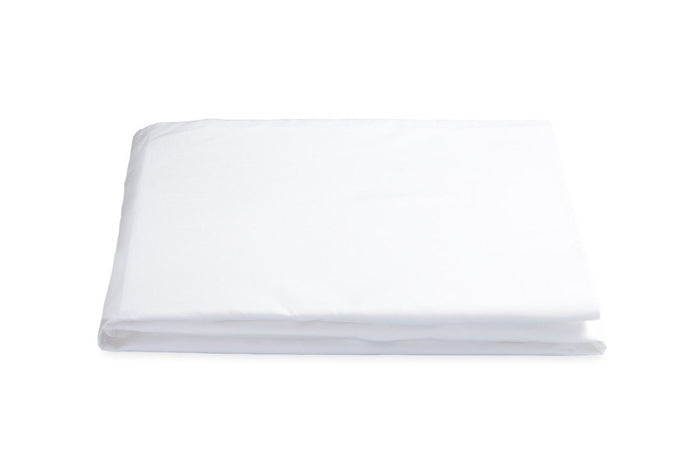 Milano Percale White Fitted Sheet for Lowell Black Bedding by Matouk