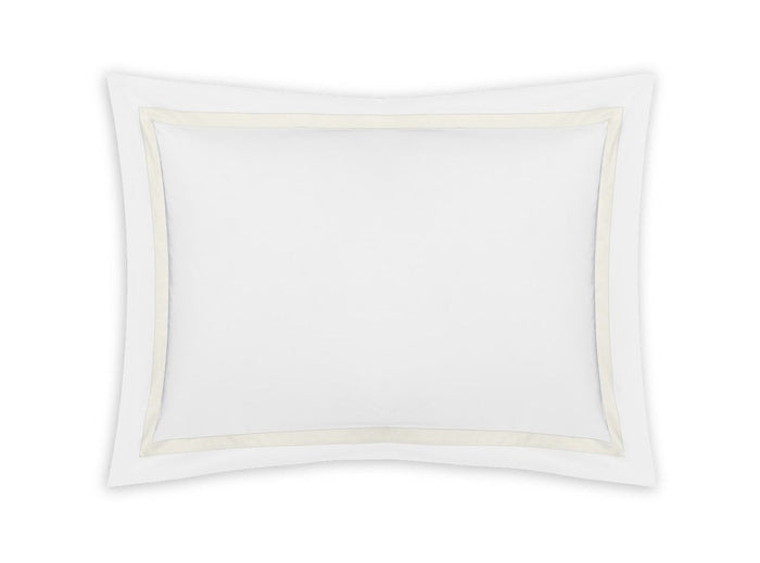 Pillow Sham for Queen and King - Lowell Ivory on White Bedding by Matouk at Fig Linens and Home